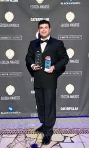 Orion Labs Founder & CEO Jesse Robbins accepting 2017 Edison Award at annual Black Tie Gala in NYC.