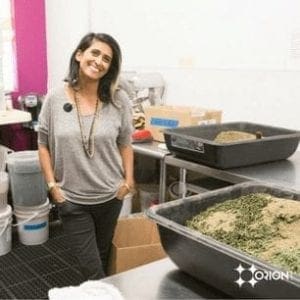 Anhoni Patel wearing Orion's Onyx at her workplace