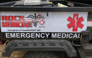 Rock Med vehicle with Sonim rugged phone using Orion AppTalk Plus