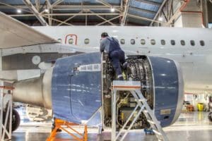 Maintenance worker repairing commercial aircraft engine - Multimodal collaboration from Orion Labs