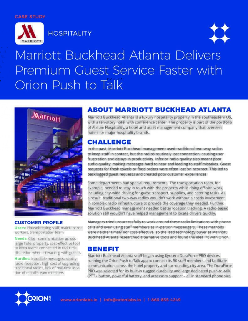 Marriott Buckhead Atlanta Case Study