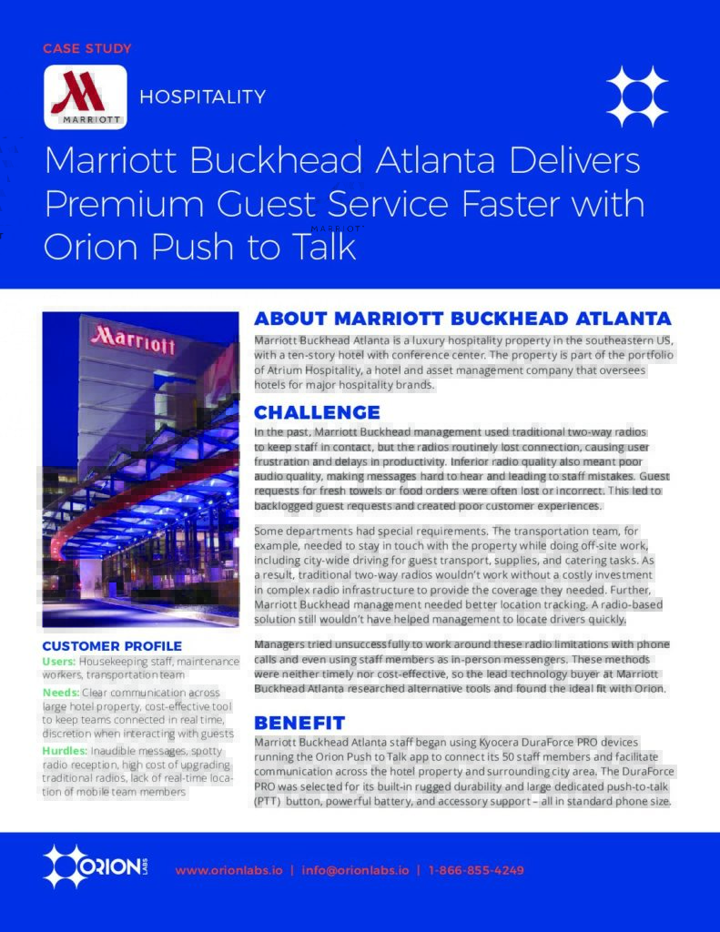 Marriott Buckhead Atlanta Case Study