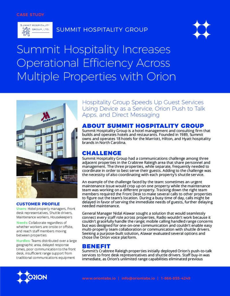 Summit Hospitality Case Study