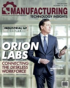 Cover image for Manufacturing Technology Insights magazine featuring Orion Labs industrial IoT solutions