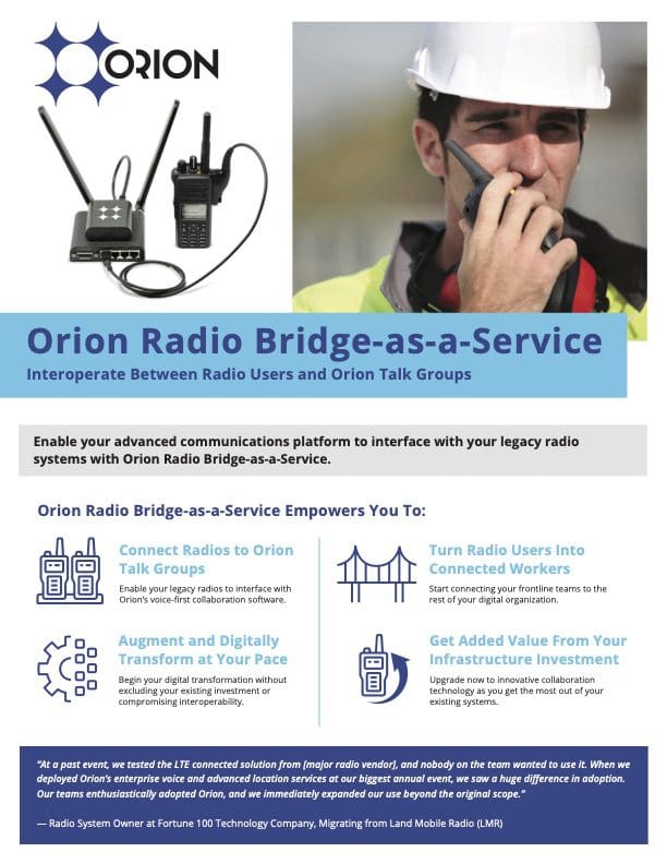 Radio Bridge-as-a-Service Fact Sheet