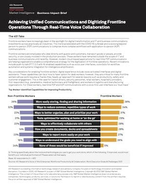 451 Research: Achieving Unified Communications and Digitizing Frontline Operations Through Real-Time Voice Collaboration