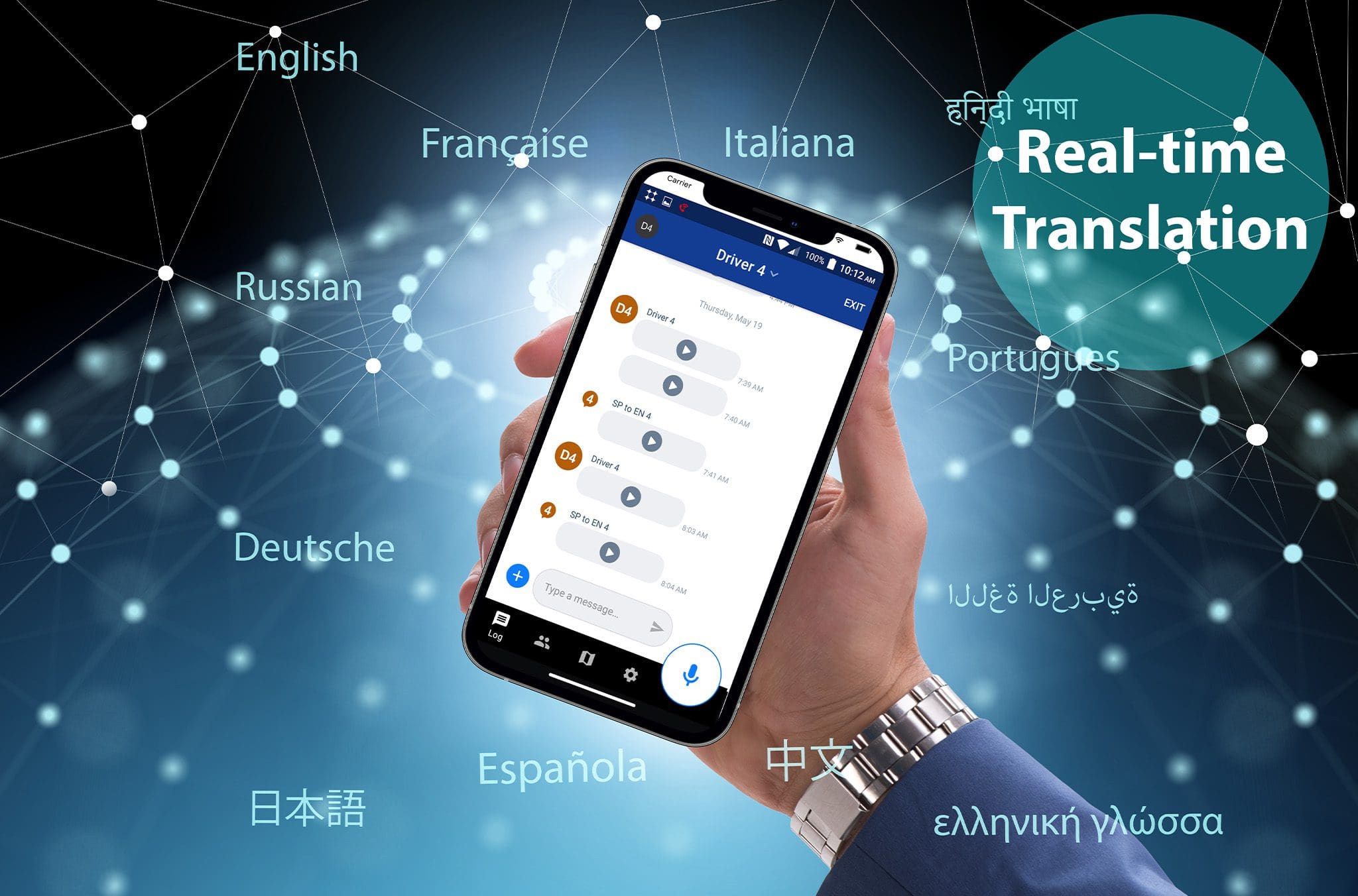 PTT 2.0 language translation on cell phone