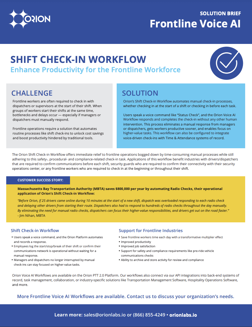 Shift Check-in Workflow